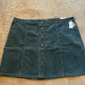 Maurices grey corduroy button skirt